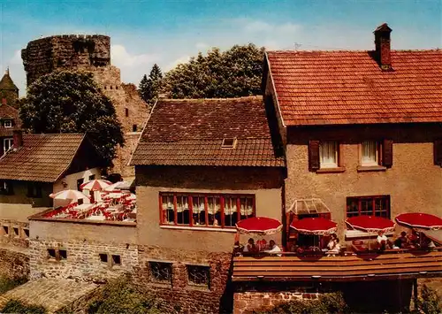 AK / Ansichtskarte  Dilsberg_Neckar_Neckargemuend Gasthaus zum deutschen Kaiser im Burghof Burgruine