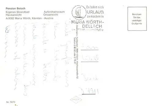 AK / Ansichtskarte  Maria_Woerth_Woerthersee_Kaernten_AT Pension Villa Betsch Liegewiese Luftaufnahme