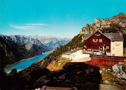 AK / Ansichtskarte  Erfurterhuette_1834m_Tirol Berghuette gegen Achensee und Karwendel Fernsicht