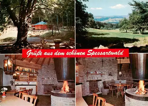 AK / Ansichtskarte 73946660 Schoellkrippen Rodberg Schutzhuette Landschaftspanorama Spessartwald