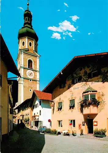 AK / Ansichtskarte  Kastelruth_Suedtirol Oswald von Wolkenstein-Strasse Ortszentrum Kirche Albergo Gasthof