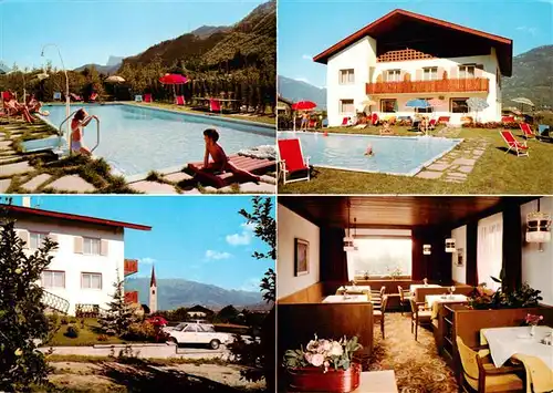 AK / Ansichtskarte  Lana_Meran Pension Burgleiten Hof Swimming Pool Restaurant