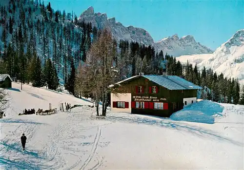 AK / Ansichtskarte  Sexten_Sesto_Suedtirol_IT Rifugio Prati di Croda Rossa Rotwandwiesen Huette Dolomiten Winterpanorama