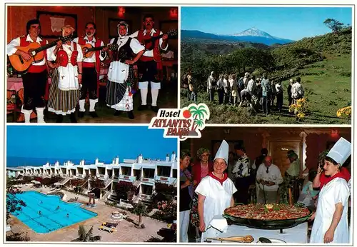 AK / Ansichtskarte 73946725 Punta_del_Hidalgo_Santa_Cruz_de_Tenerife_ES Hotel Atlantis Park Restaurant Swimming Pool Hausmusik Landschaftspanorama Vulkan