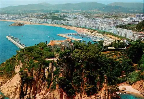 AK / Ansichtskarte  Blanes_Costa_Brava_ES Convento y Playa vista aérea