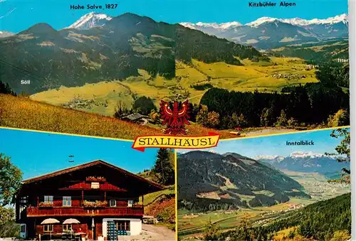 AK / Ansichtskarte 73946732 Soell_Tirol_AT Alpengasthof Stallhaeusl Peisselberg Landschaftspanorama Inntal Hohe Sale Kitzbueheler Alpen