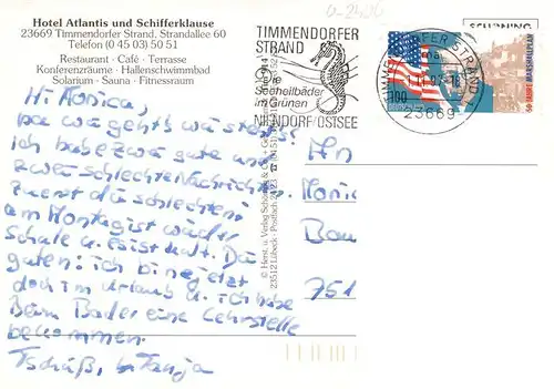 AK / Ansichtskarte  Timmendorfer_Strand_Timmendorferstrand_Timmendorf Hotel Atlantis mit Schifferklause Restaurant Hallenbad Cafe