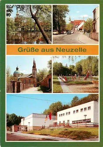 AK / Ansichtskarte 73946832 Neuzelle_Brandenburg Am Klosterteich Frankfurter Strasse Ev Kirche Bad Kreiskulturhaus