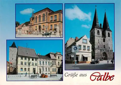 AK / Ansichtskarte 73946839 Calbe_Saale Rathaus Stephanskirche Markt mit Hexenturm
