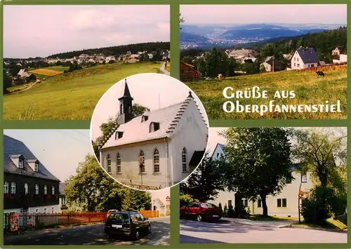 AK / Ansichtskarte 73946840 Oberpfannenstiel_Bernsbach Muehlwiese Aueblick Kirche Pfarrhaus Alte Schule