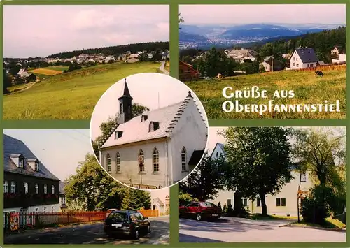 AK / Ansichtskarte  Oberpfannenstiel_Bernsbach Muehlwiese Aueblick Kirche Pfarrhaus Alte Schule