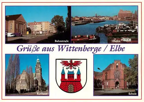 AK / Ansichtskarte 73946850 Wittenberge__Prignitz Bahnstrasse Hafen Rathaus Schule