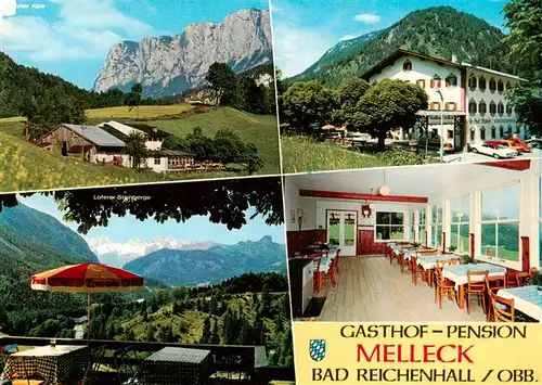 AK / Ansichtskarte  Melleck Gasthof Pension Melleck Zur schoenen Aussicht Landschaftspanorama Alpen