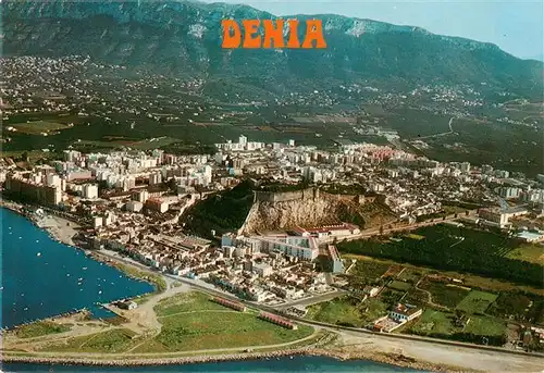 AK / Ansichtskarte 73946892 Denia_Costa_Blanca_ES Vista aérea Pueblo y Castillo