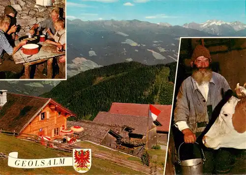 AK / Ansichtskarte 73946903 Fuegenberg_Zillertal_Tirol_AT Jausenstation Geolsalm Bergbauer Fernsicht Alpenpanorama