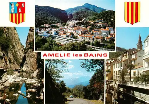 AK / Ansichtskarte  Amelie-les-Bains-Palalda_66 Vue générale Gorges du Monday Roc de France Massif du Canigou les berges du Mondony