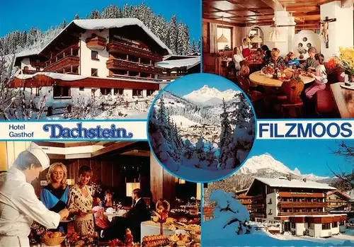 AK / Ansichtskarte 73947008 Filzmoos_AT Hotel Gasthof Dachstein Restaurant Buffet Winterpanorama