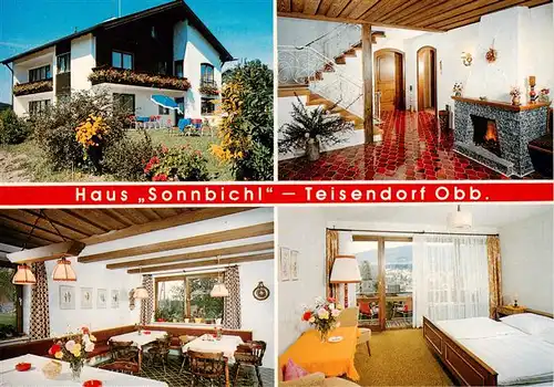 AK / Ansichtskarte  Teisendorf_Oberbayern Gaestehaus Pension Haus Sonnbichl Gastraum Fremdenzimmer