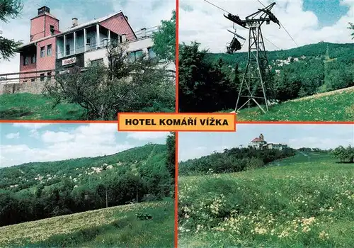 AK / Ansichtskarte 73947021 Lanovka_Cernou_Horu_CZ Hotel Komari Vizska Landschaftspanorama Sessellift