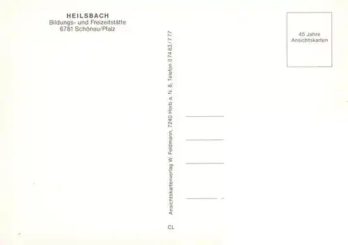 AK / Ansichtskarte 73947041 Schoenau_Pfalz Bildungs- und Freizeitstaette Heilsbach