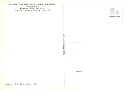 AK / Ansichtskarte  Gaistal_Bad_Herrenalb Hoehencafé Mast Panorama Schwarzwald Bromsilber