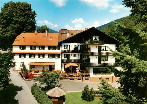 AK / Ansichtskarte 73947083 Bad_Herrenalb Café Bergblick mit Schwarzwaldhaus im Park unteres Gaistal Schwarzwald