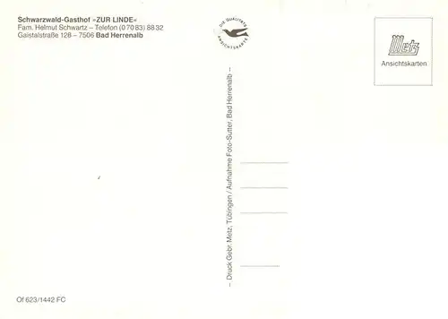 AK / Ansichtskarte  Bad_Herrenalb Schwarzwald Gasthof zur Linde
