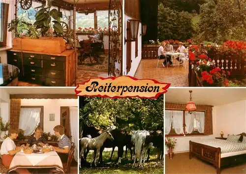 AK / Ansichtskarte 73947092 Bad_Herrenalb Reiterpension Wildenmann Gastraum Fremdenzimmer Pferde