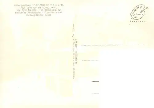 AK / Ansichtskarte  Loffenau_Bad_Herrenalb Hoehengasthaus Teufelsmuehle