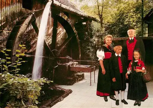 AK / Ansichtskarte  Loffenau_Bad_Herrenalb Schwarzwald-Gasthaus Plotzsaegmuehle Wasserrad Trachten