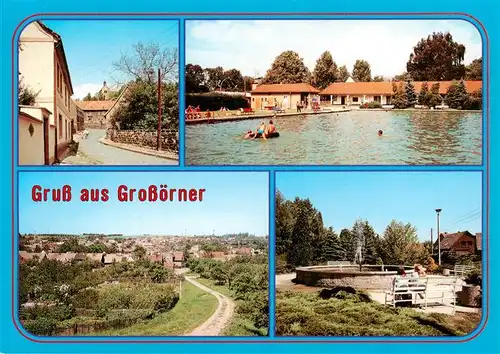 AK / Ansichtskarte 73947169 Grossoerner_Mansfeld_Suedharz Dorfstrasse Schwimmbad Panorama Brunnen
