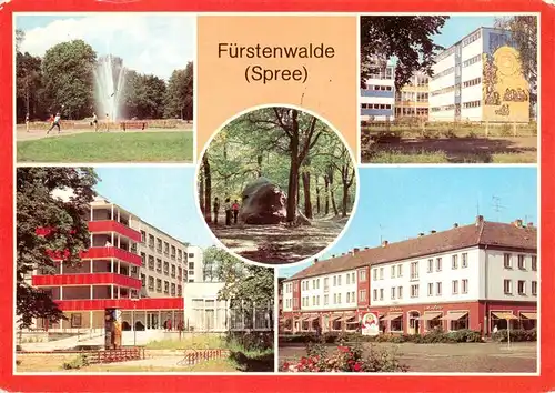AK / Ansichtskarte 73947184 Fuerstenwalde_Spree Park Polytechn Oberschule Hermann Matern Rauenscher Stein Muehlenstrasse