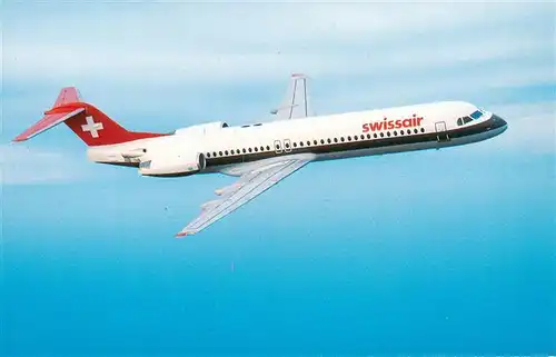 AK / Ansichtskarte  Flugzeuge_Zivil Swissair Fokker 100 