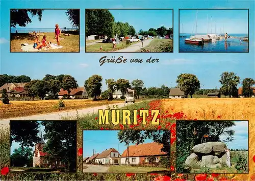 AK / Ansichtskarte 73947277 Ludorf_Mueritz Strand Campingplatz Gotthun Viepperow Kirche Ortsmotiv Gotthun