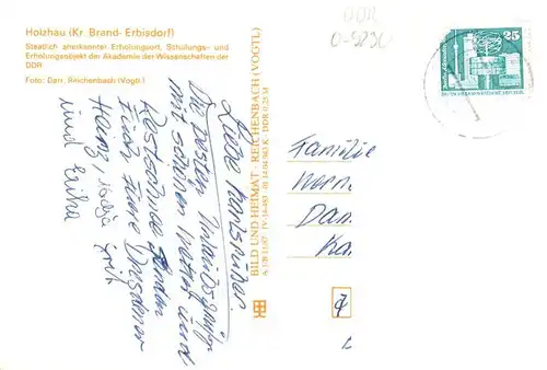 AK / Ansichtskarte 73947310 Holzhau_Brand-Erbisdorf Schulungs und Erholungsobjekt der Akademie der Wissenschaften der DDR