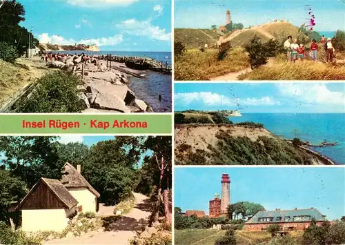 AK / Ansichtskarte 73947324 Kap_Arkona_Putgarten_Ruegen Strandpartien Duenen Inselhaus Leuchtturm