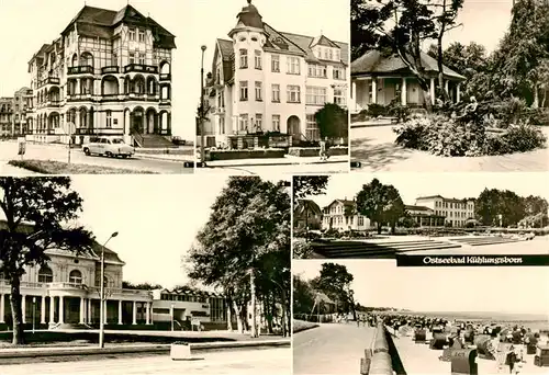 AK / Ansichtskarte 73947329 Kuehlungsborn_Ostseebad FDGB Erholungsheim Schloss am Meer HOG Nasser Sack Konzertgarten Ost FDGB Meerwasserschwimmhalle Ostsee Hotel