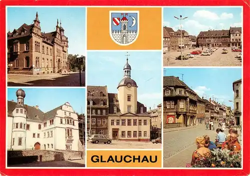 AK / Ansichtskarte 73947336 Glauchau Post Schloss Hinterglauchau Rathaus Markt Dr Friedrichs Strasse
