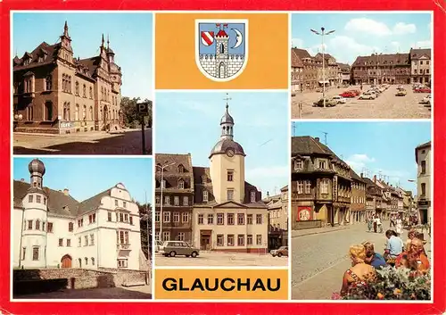 AK / Ansichtskarte  Glauchau Post Schloss Hinterglauchau Rathaus Markt Dr Friedrichs Strasse