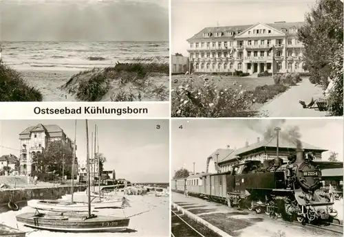 AK / Ansichtskarte  Kuehlungsborn_Ostseebad An der Ostsee FDGB Erholungsheim Georgi Dimitroff FDGB Erholungsheim Haus am Meer und Strand Molli auf dem Bahnhof Kuehlungsborn