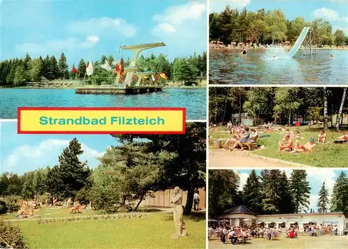 AK / Ansichtskarte  Schneeberg__Erzgebirge Strandbad Filzeich Park Liegewiese Gaststaette