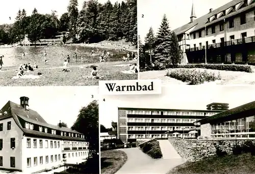 AK / Ansichtskarte  Warmbad_Wolkenstein_Gehringswalde_Sachsen Freibad Bergarbeitersanatorium Pawkow Haus Badehaus Bettenhaus und Speisesaal