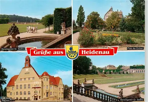 AK / Ansichtskarte  Heidenau_Dresden_Elbe Barockgarten Gr Sedlitz Platz der Einheit Rathaus