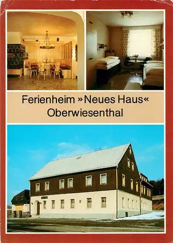 AK / Ansichtskarte 73947407 Oberwiesenthal_Erzgebirge Ferienheim Neues Haus Gaststube Zimmer