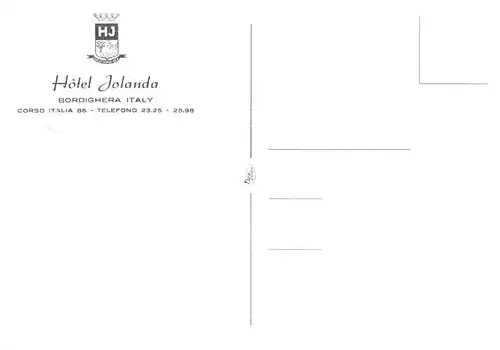 AK / Ansichtskarte  Bordighera_IT Hotel Jolanda