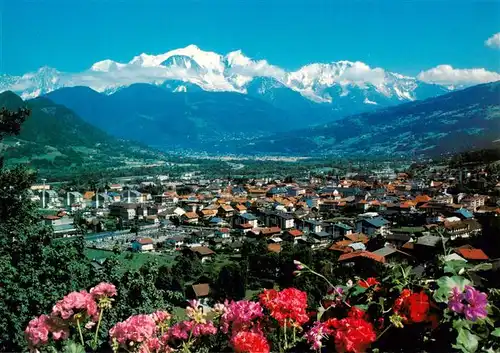 AK / Ansichtskarte  Sallanches_74_Haute-Savoie Vue generale et la chaine du Mont Blanc