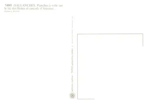 AK / Ansichtskarte  Sallanches_74_Haute-Savoie Planches a voile sur le lac des Ilettes et cascade d'Arpenaz