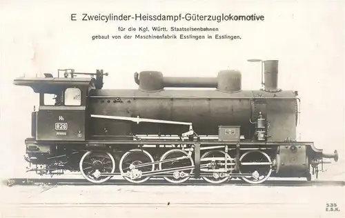 AK / Ansichtskarte  Eisenbahn_Railway_Chemin_de_Fer E.S.K. 535 E Zweicylinder-Heissdampf-Gueterzuglokomotive