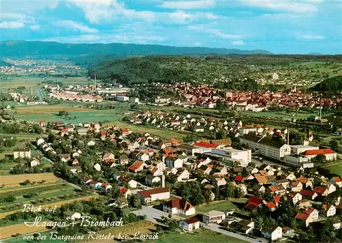 AK / Ansichtskarte  Haagen_Loerrach mit Brombach Blick von der Burgruine Roetteln