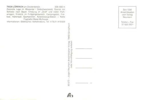 AK / Ansichtskarte  Loerrach Fliegeraufnahme
